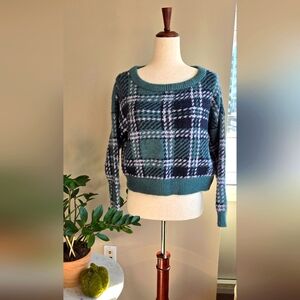 Abercrombie & Fitch Plaid Knit Sweater - Size XL